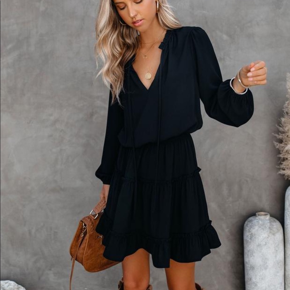 Vici Black Long Sleeve Short Mini Dress Medium